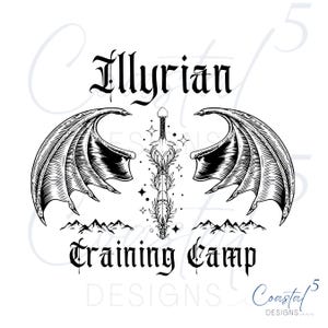 Ilyrian Training Camp sweatshirt, ACOTAR sweatshirt png, ACOTAR SVG for sublimation, ACOTAR inspired shirt designs, Nesta shirt design, SJM Merch, Bookish Shirt Design, ACOTAR PNG, Bat Boys
