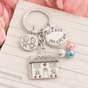 custom school gift as back to school gift. custom teacher engraved keychain