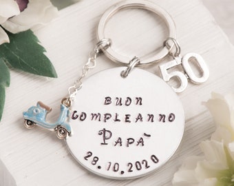 personalized 50th daddy keychain scooter accessories