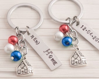 personalized first home keychain set as custom up gift