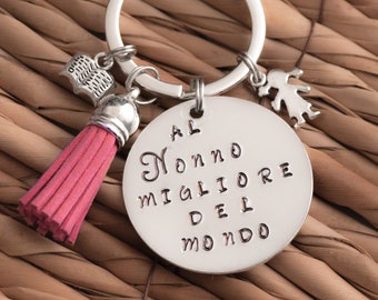 Custom keychain to promoted to grandad from first grandchild