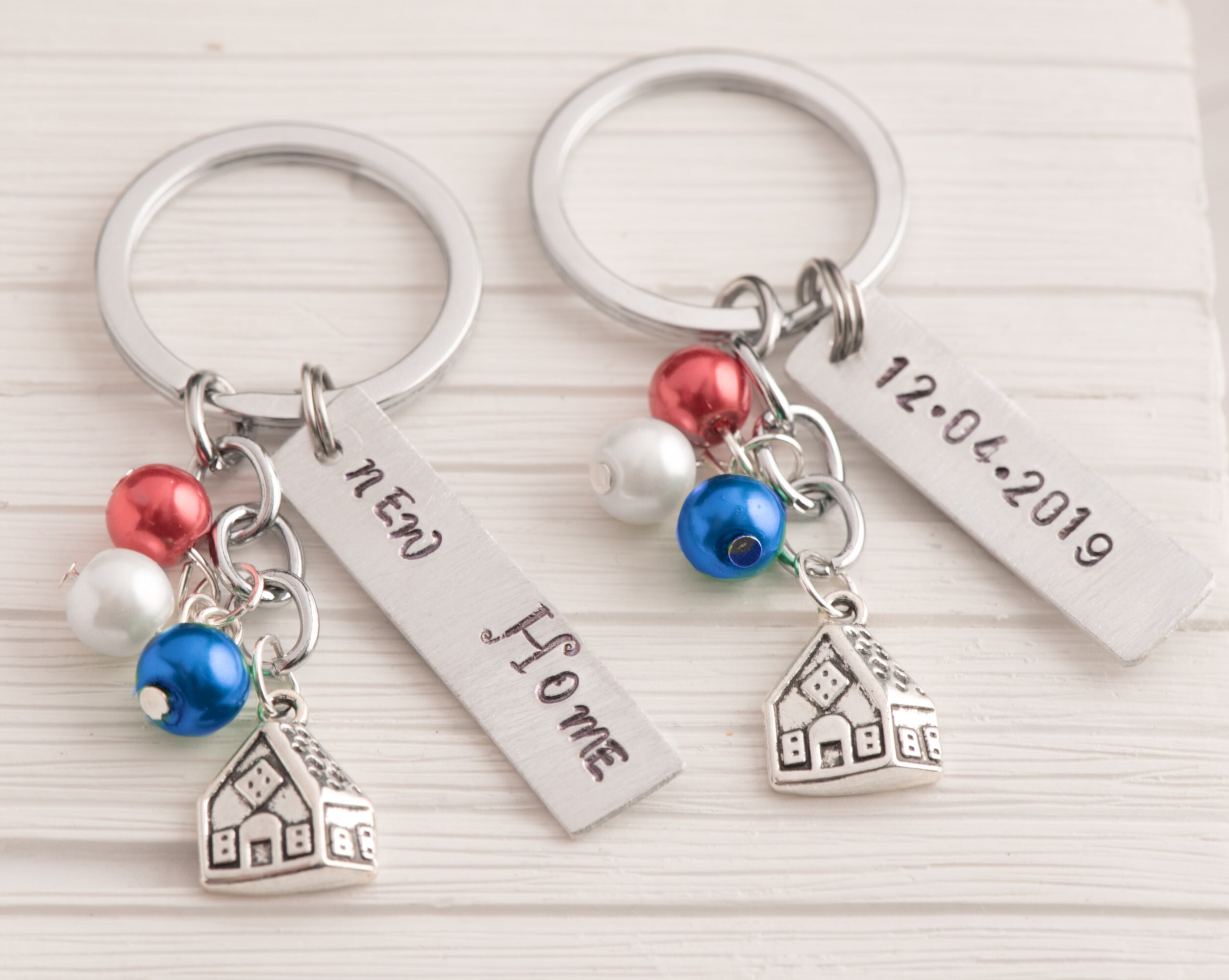 New Home Keychain Set as Custom up Keyring - Etsy