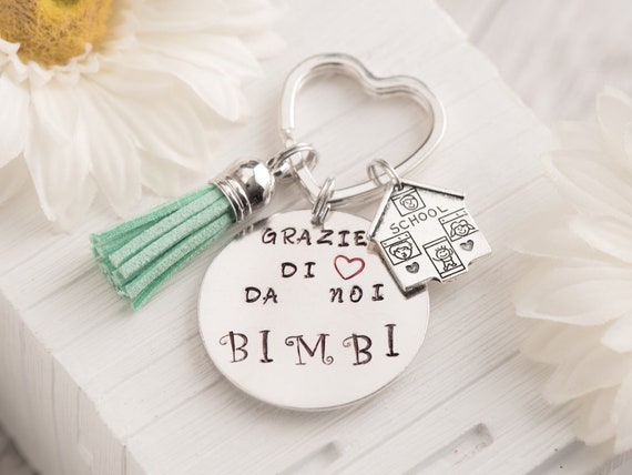 Portachiavi Incisi Frase Regalo Maestre Fine Anno Scolastico Etsy