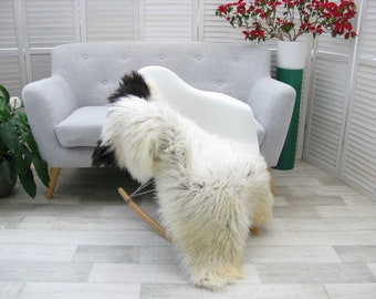 JACOB British SHEEPSKIN RUG Throw Real  Lambskin Single Sofa Floor Seat Pad Chair Cover Hide Skin J316