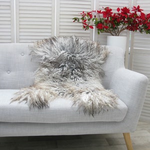 MONGOLIAN Curly Wool SHEEPSKIN RUG Single Natural Sheep Skin Hide Sofa Floor Chair Cover Lambskin G526 image 3