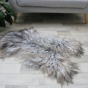 MONGOLIAN Curly Wool SHEEPSKIN RUG Single Natural Sheep Skin Hide Sofa Floor Chair Cover Lambskin G526 image 8