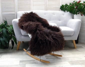 SHEEPSKIN Rug Genuine HERDWICK BRITISH Real Soft Dense Fur Natural Shaggy Rug Chair Sofa Floor Cover J291