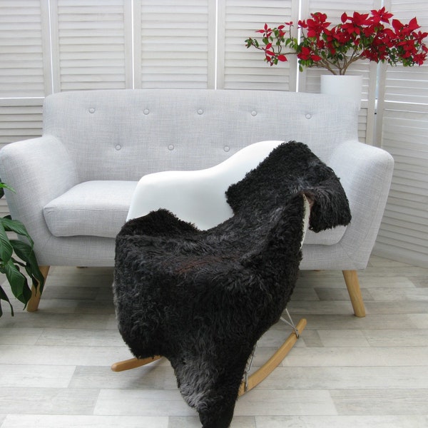 Luxe echte echte ZWEEDSE GOTLAND single schapenvacht tapijt stoel vloerbank cover, GOT187
