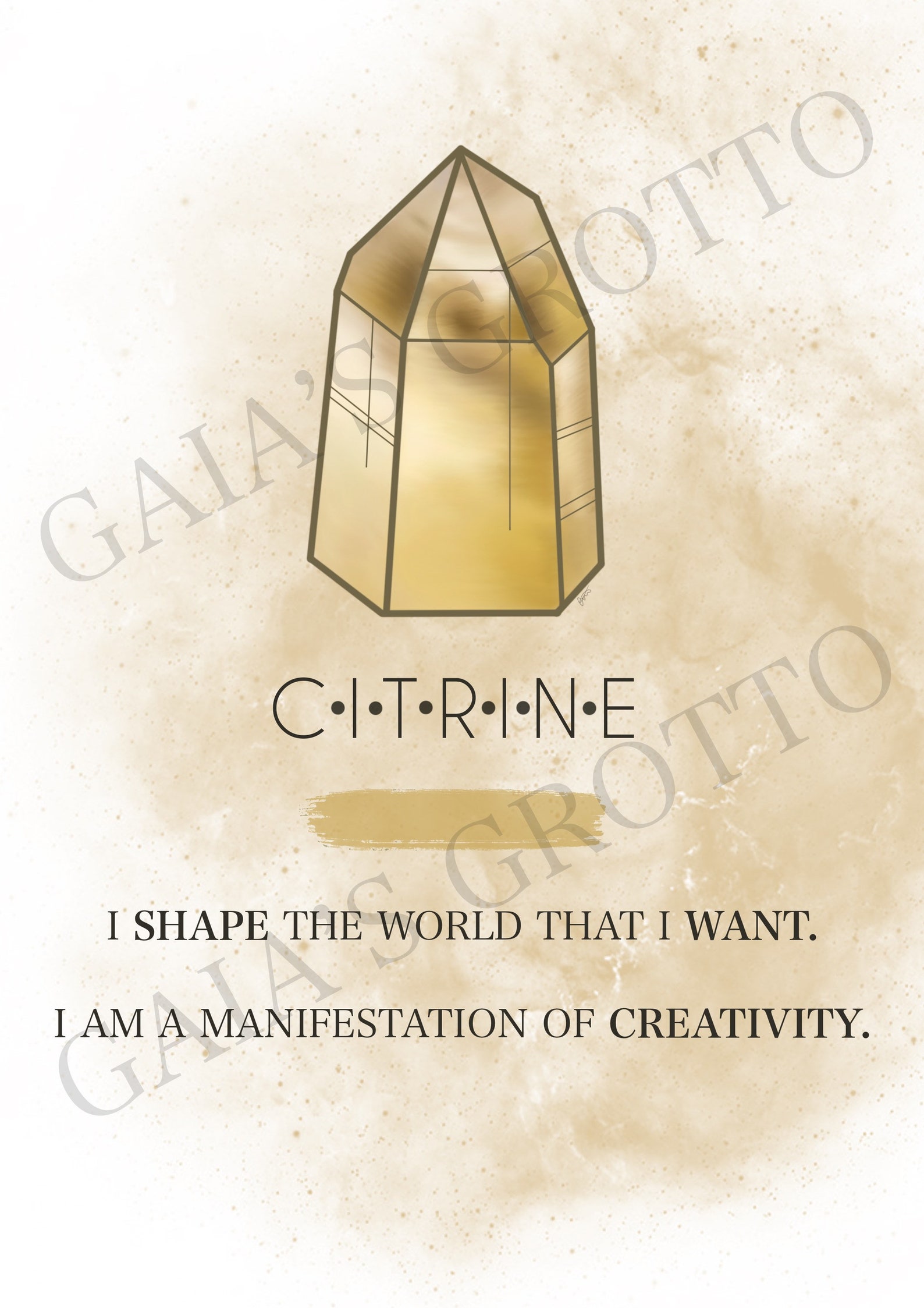 A4 Print Citrine Crystal Affirmations Collection | Etsy