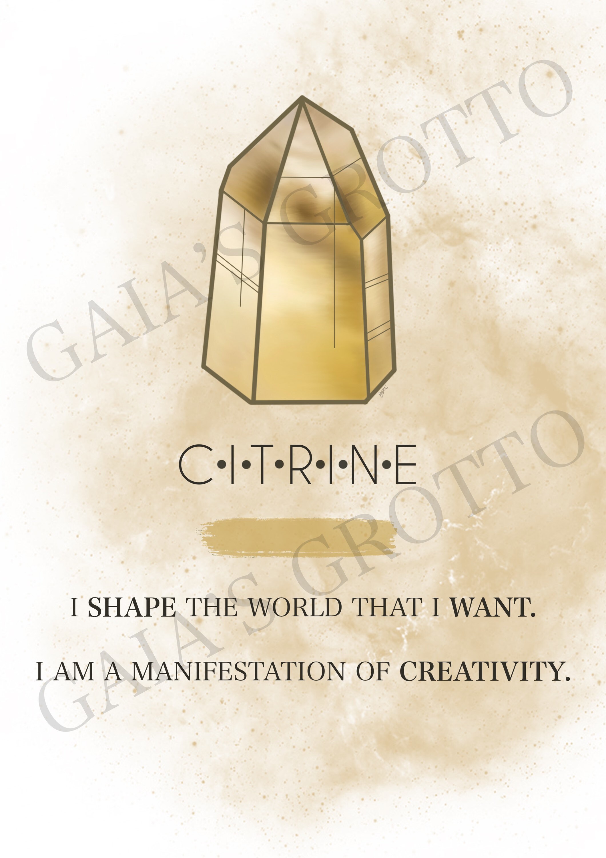 A4 Print Citrine Crystal Affirmations Collection | Etsy