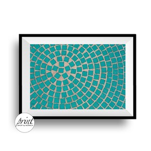 Mosaic Decor, Printable Wall Art, Mosaic Tiles Photography, Tile Travel Photo, Instant Download, Mediterranean Print, Aqua Tiles Print