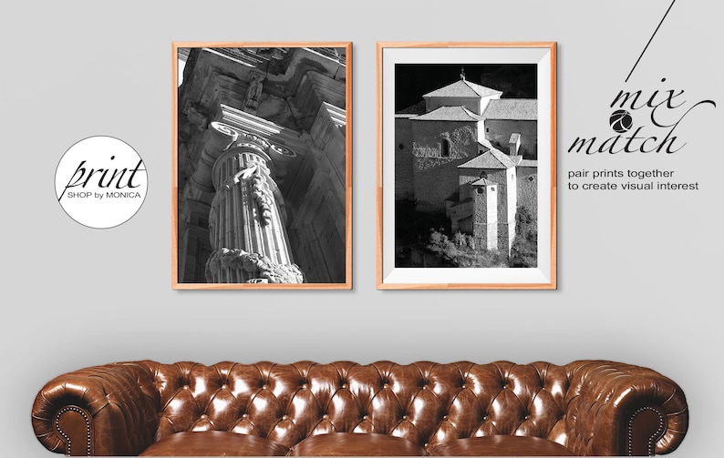 Printable Wall Art Spain Decor Spain Architecture Printable Instant Download Mediterranean Print Black and White Photography Spain Pic
