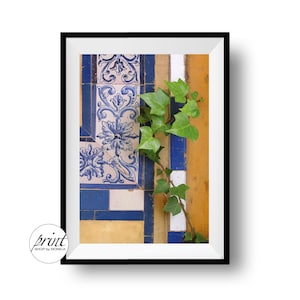 Spain Decor, Printable Wall Art, Sevilla Tiles Photography, Spain Travel Photo, Instant Download, Mediterranean Print, Spanish Tiles Print