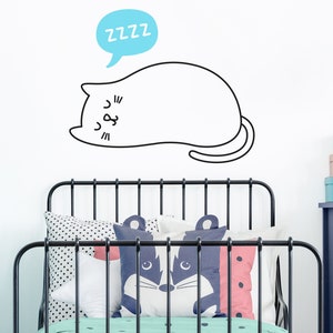 Cat Wall Decal - Nursery Decal, Kids Room Decor, Nursery Decor, Cute Cat Wall Sticker, Kids Wall Art, Nursery Wall Decor, Cat Lover Gift