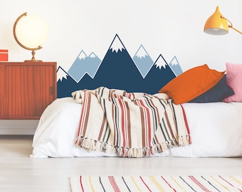 Mountain Wall Decal - Multicolor Nursery Decal, Mountain Decals, Kids Room Decal, Woodland Nursery, Nursery Wall Decor, Cute Wall Sticker