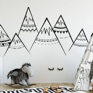 Tribal Mountains Wall Decal - Mountain Decal, Woodland Nursery, Tribal Wall Decals, Woodland Decal, Tribal Nursery Decal, Mountains Nursery