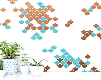 Mermaid Scale Wall Decals - 2-Color Wall Decals, Nursery Decor, Geometric Decals, Modern Wall Decals, Wall Decor, Gifts for Her