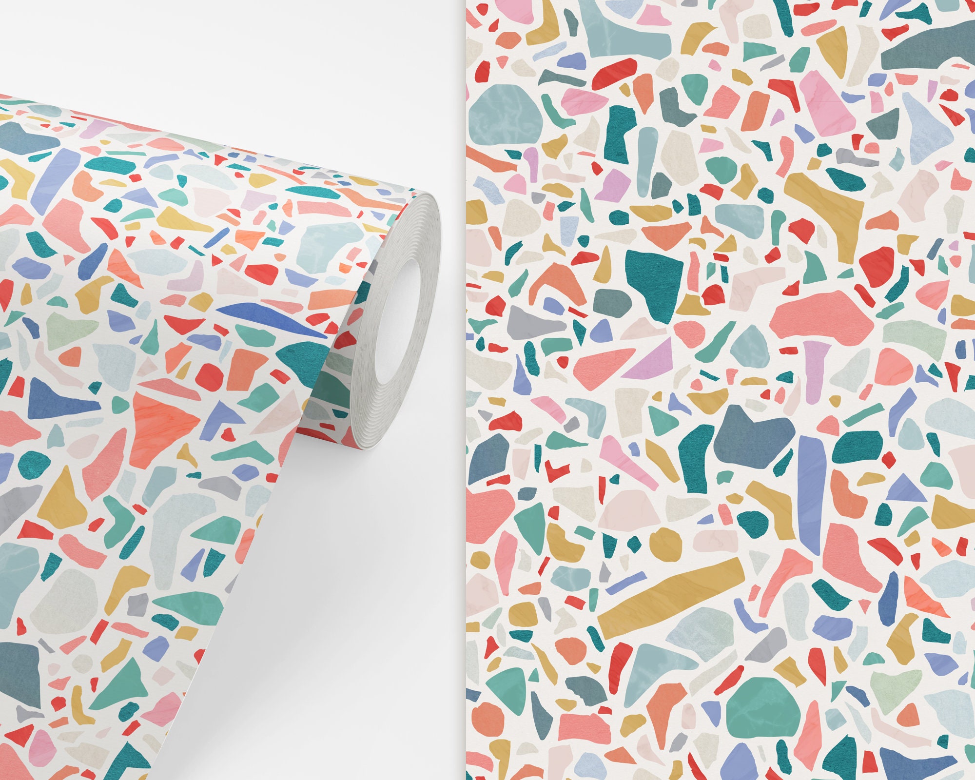 Terrazzo Pattern Wallpaper Peel And Stick Removable