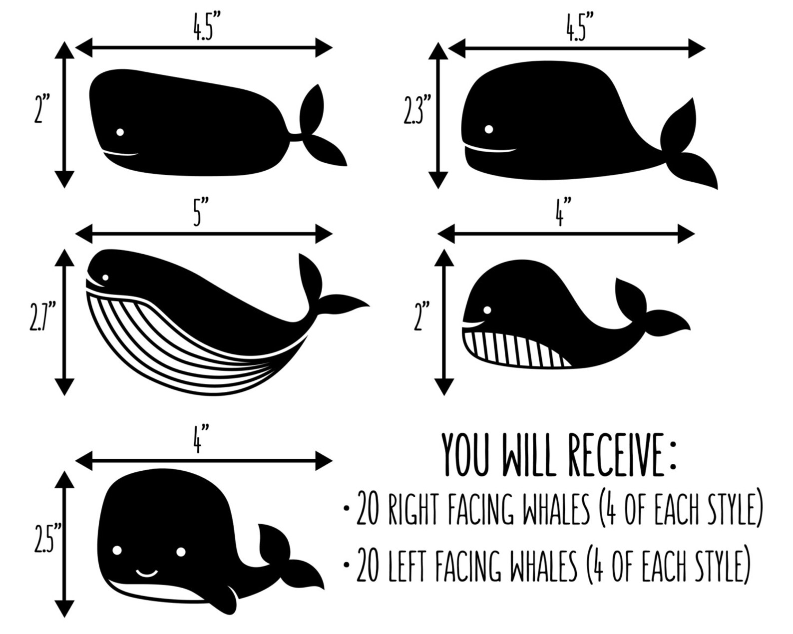 Whale Wall Decals Nursery Decals Kids Room Decals Nursery Etsy