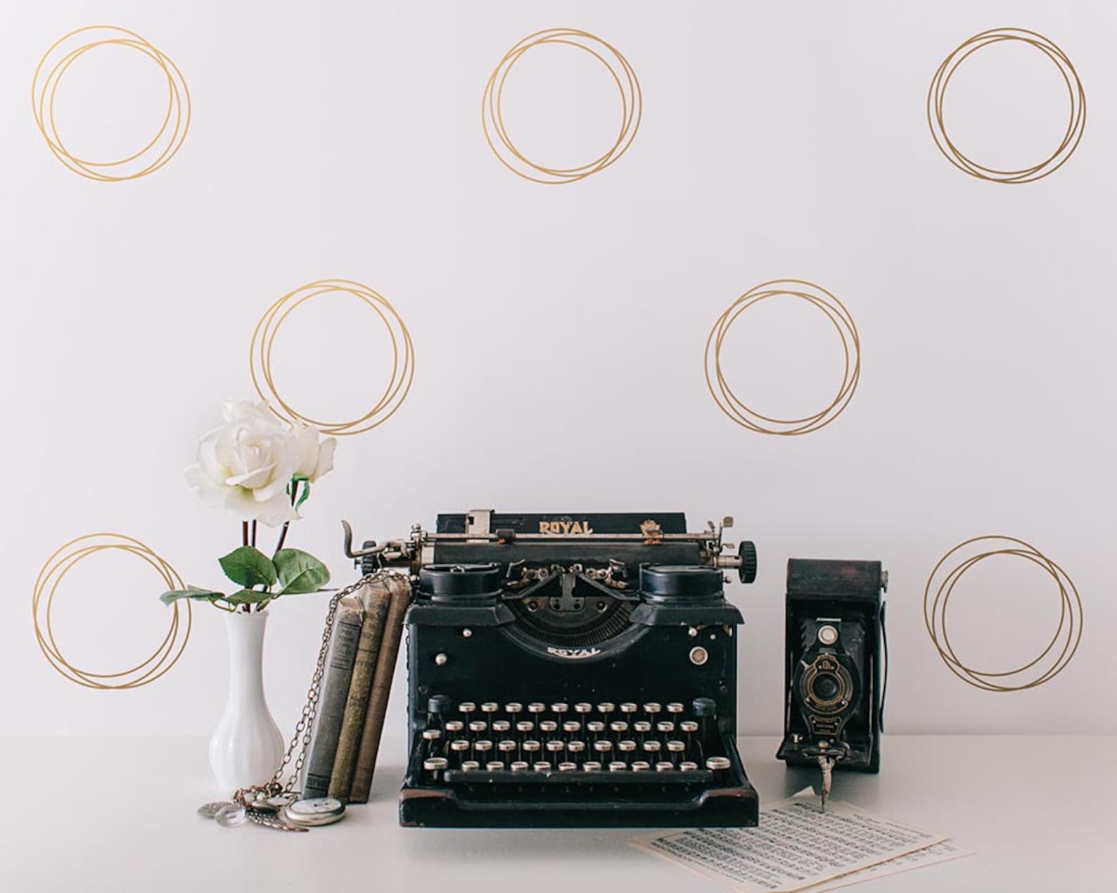 Geometric Wall Decals Circle Wall Decals Ring Decals Gold Etsy