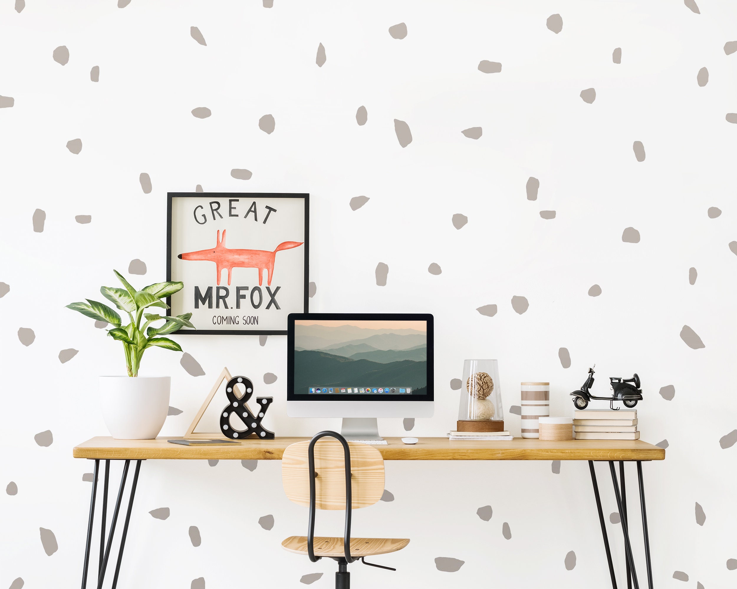 Abstract Paint Daub Wall Decals Nursery Decals Polka Dot