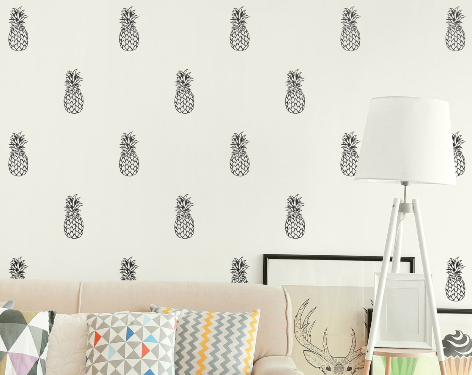 Pineapple Wall Decals Detailed Vinyl Wall Decals Unique - Etsy