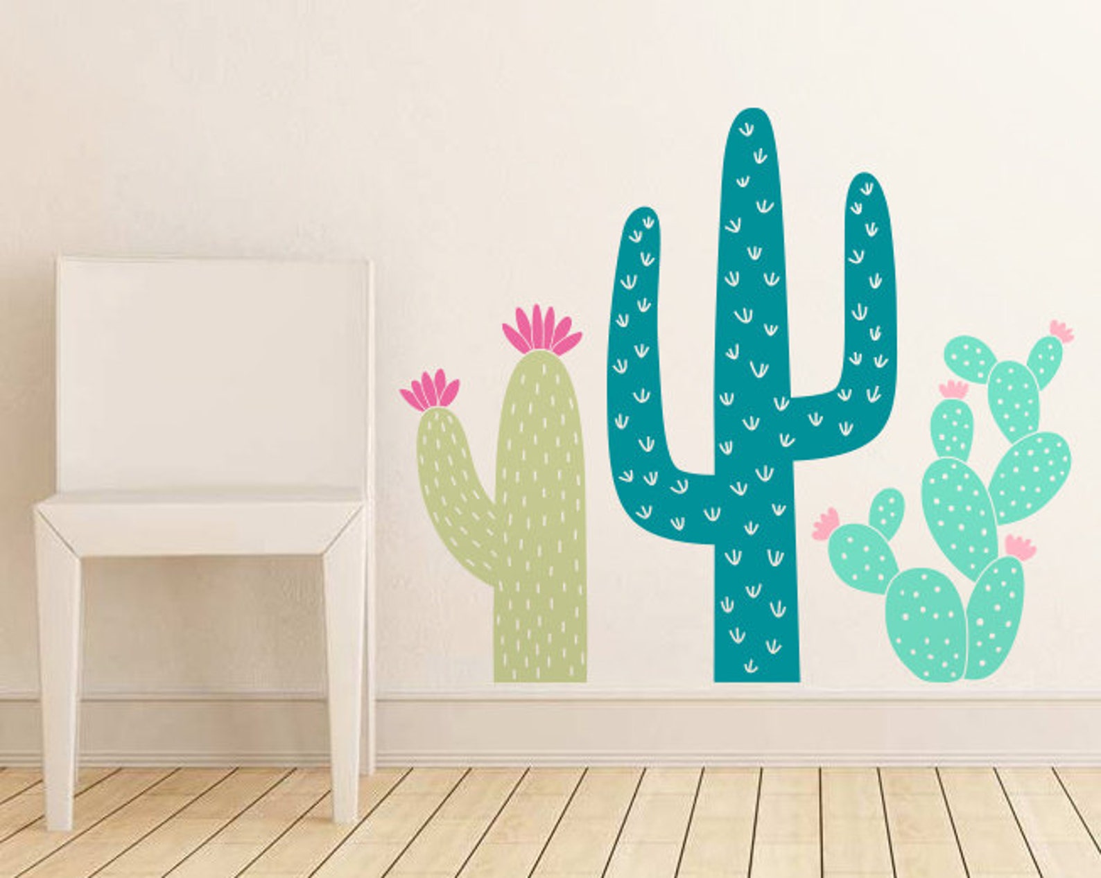 Cactus Wall Decals Nursery Decal Cacti Decals Kids Room Etsy