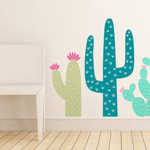 Cactus Wall Decals - Nursery Decal, Cacti Decals, Kids Room Decal, Succulent Decor, Unique Wall Decor