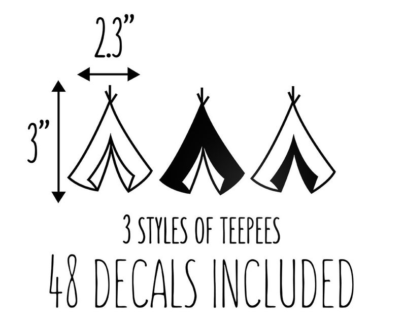 Teepee Wall Decals Adorable Nursery Vinyl Decals Gold Wall | Etsy
