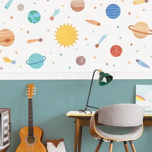 Space Wall Decals - Reusable Wall Decals, Solar System Nursery Decor, Kids Room Art, Star Wall Decals