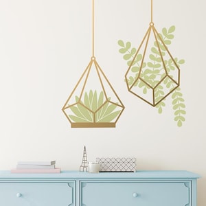 Succulent Wall Decals - Cactus Decals, Terrarium Wall Decal, Modern Decals, Vinyl Wall Decals, Unique Wall Decor