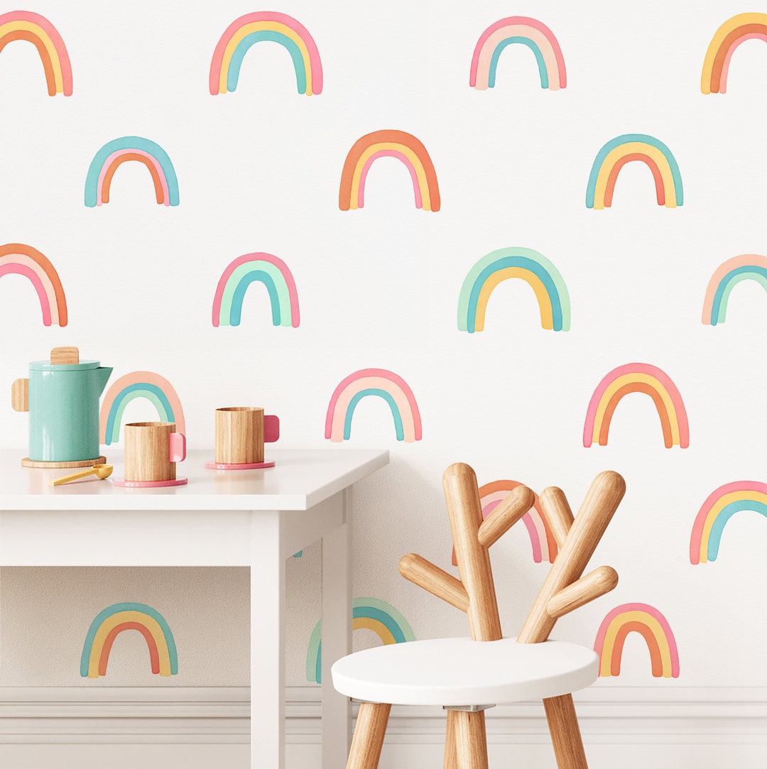 Watercolor Rainbow Wall Decals - Nursery Decals, Rainbow Wall Decor ...