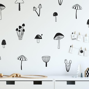 Mushroom Wall Decals - Woodland Nursery Decals, Forest Decals, Kids Room Wall Decals, Woodland Nursery Wall Stickers image 1