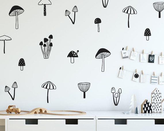 Mushroom Wall Decals - Woodland Nursery Decals, Forest Decals, Kids Room Wall Decals, Woodland Nursery Wall Stickers