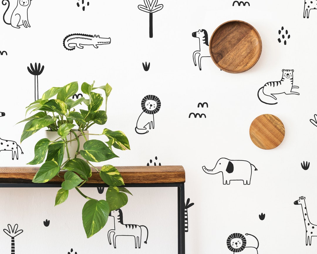 Jungle Animal Wall Decals - Safari Nursery Wall Art, Removable Wall ...