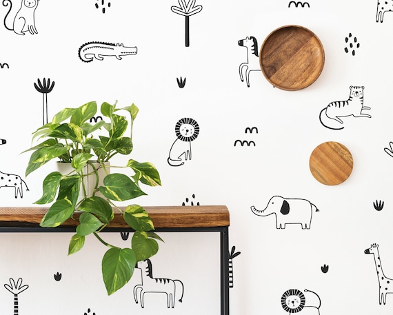 Jungle Animal Wall Decals Safari Nursery Wall Art Removable - Etsy Jungle Animal Wall Decals Safari Nursery Wall Art Removable - Etsy