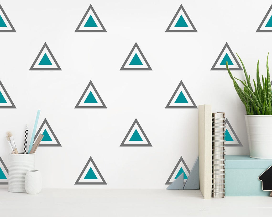 Triangle Wall Decals 2 Color Triangle Decals Nursery Etsy