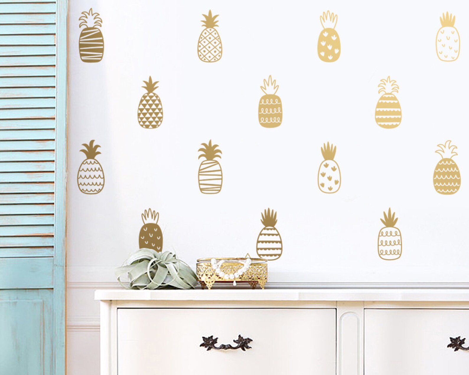 Pineapple Wall Decals Vinyl Decals Hand-drawn Patterned - Etsy
