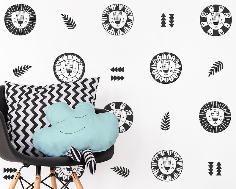 Lion Wall Decals Nursery Decals Wall Decor Animal Decals Etsy