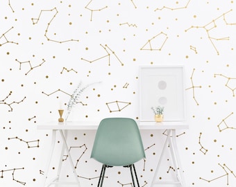 Calcomanías de pared de constelaciones - Decoración de pared de constelaciones, regalo del zodíaco, calcomanías de estrellas, decoración del zodíaco, regalo para ella, arte de pared de constelaciones