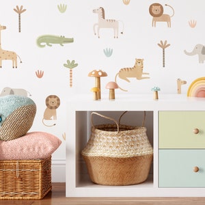 Jungle Wall Decals - Safari Nursery Decor, Kids Room Decal, Reusable and Removable Wall Stickers image 8