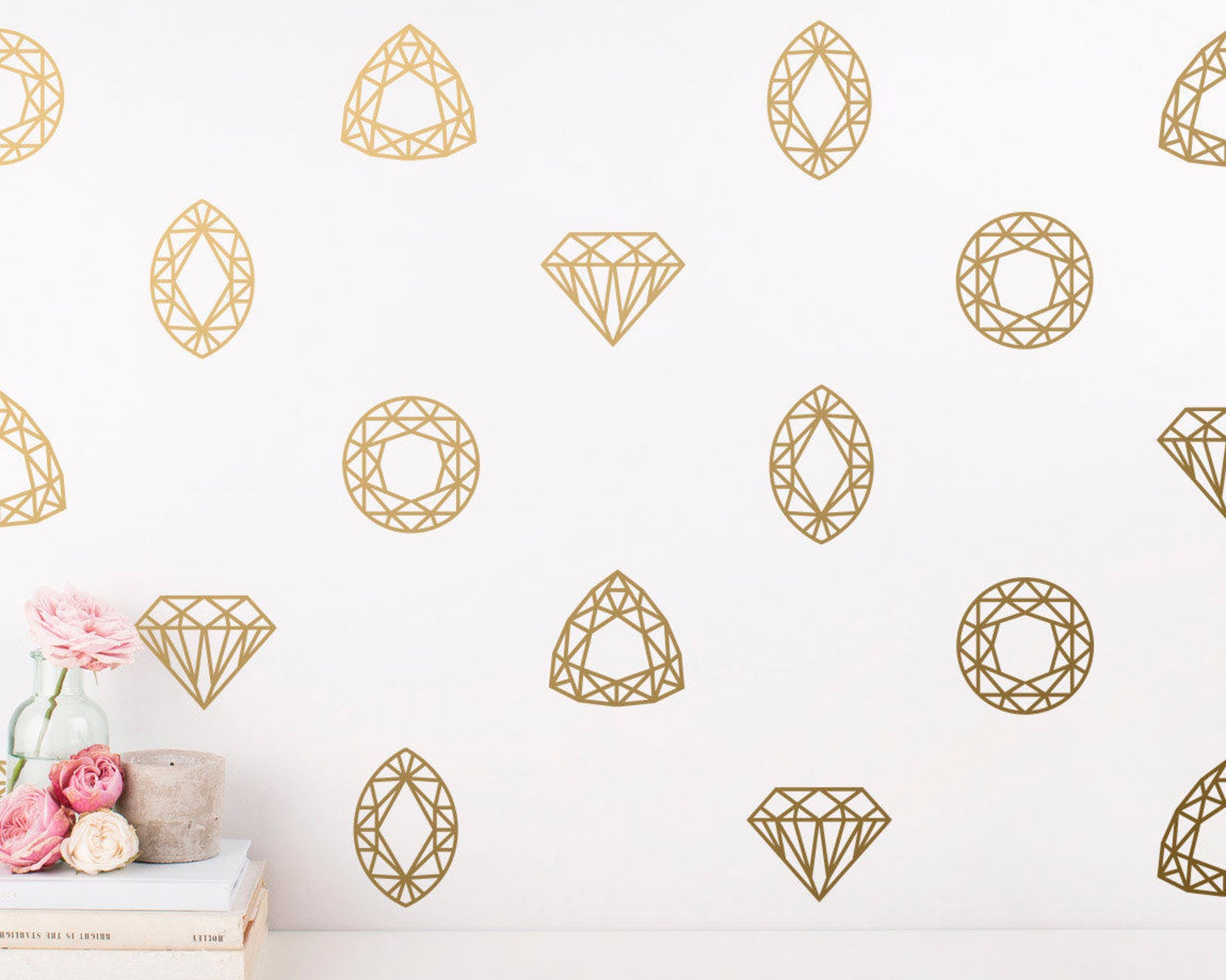 Geometric Wall Decals Jewel Wall Decals Diamond Decals Etsy