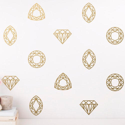 Geometric Wall Decals Jewel Wall Decals Diamond Decals Etsy