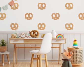 Pretzel Wall Decals - Neutral Nursery Decor, Reusable Wall Stickers, Watercolor Kids Room Wall Art