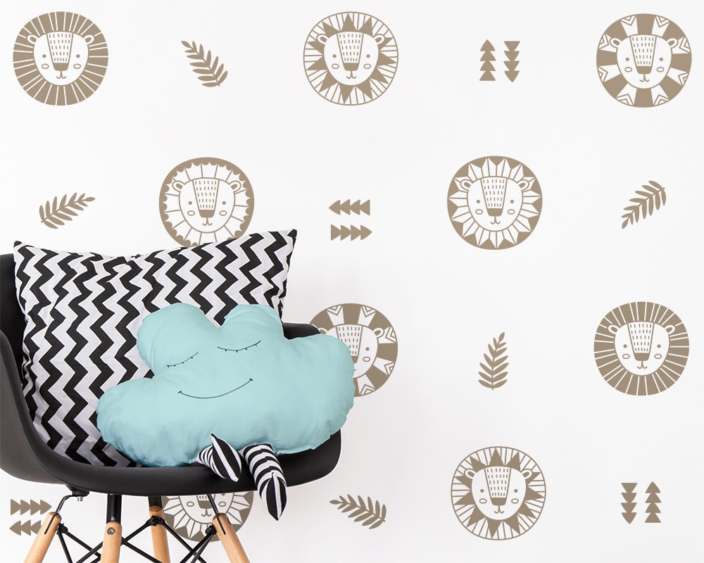Lion Wall Decals Nursery Decals Wall Decor Animal Decals Etsy
