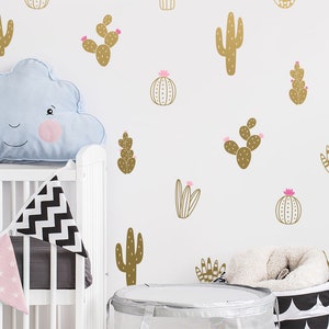 Cactus Wall Decals Multicolor Vinyl Wall Decals, Nursery Wall Decals, Nursery Wall Stickers, Kids Room Decals, Cute Colorful Cacti Decals image 8