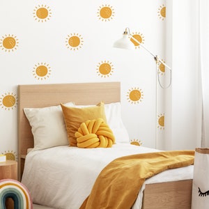 Sun Wall Decals - Sunshine Wall Stickers, Boho Nursery, Kids Room Wall Art, Playroom Decor