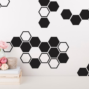 Gold Honeycomb Wall Decals - Hexagon Vinyl Wall Decals, Geometric Wall ...