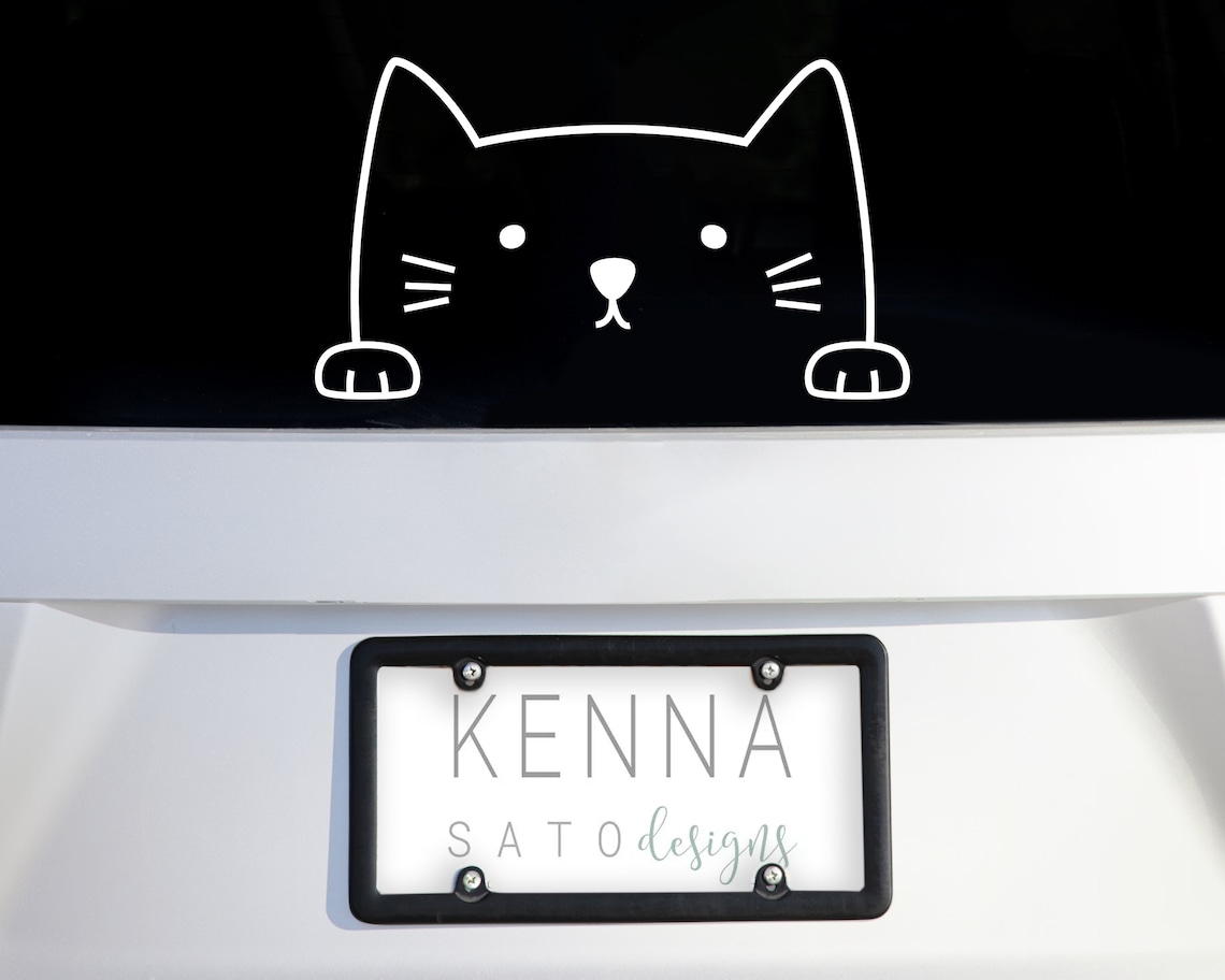 Cat Car Window Decal Car Decal Window Decal Car Stickers Etsy