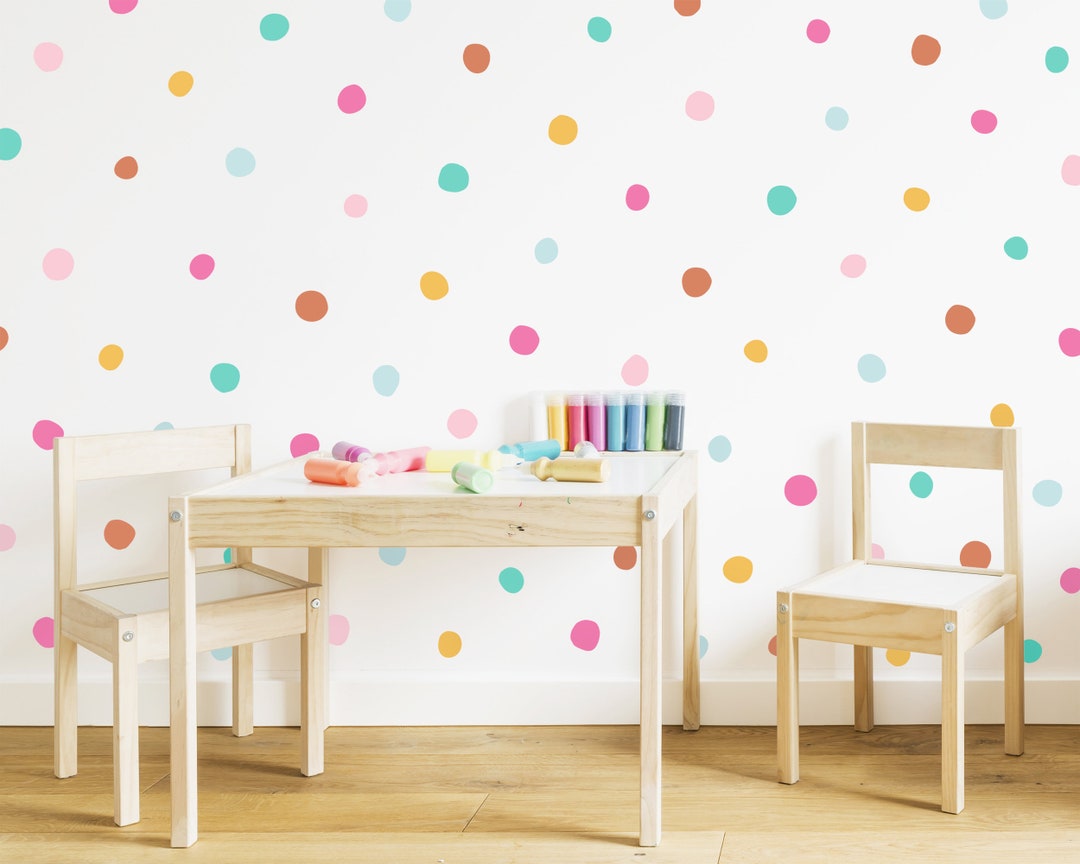 Rainbow Polka Dot Wall Decals - Removable Wall Stickers, Kids Room Wall ...